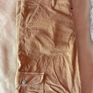 American Eagle Dreamy Drape Stretch Corduroy Super High-Waisted Baggy|tan|8